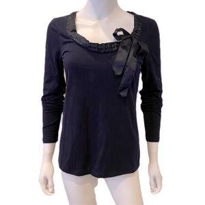 LOFT Navy Scoop Neck Top